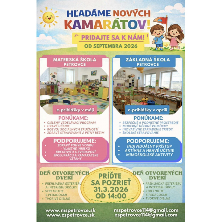 Deň otvorených dverí ZŠ a MŠ