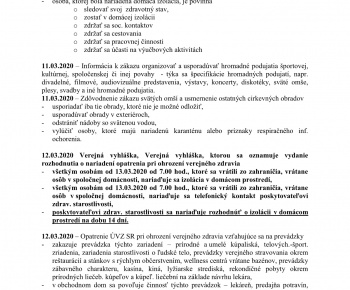 Aktuality / KORONAVÍRUS - opatrenia - prehľad - foto