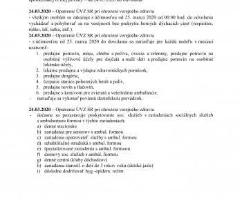 Aktuality / KORONAVÍRUS - opatrenia - prehľad - foto