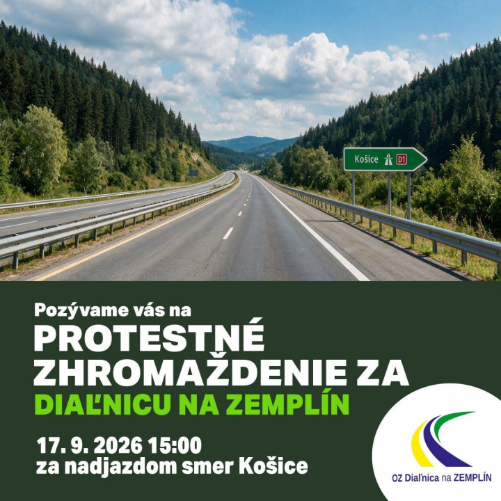 Protestné zhromaždenie za diaľnicu na Zemplín