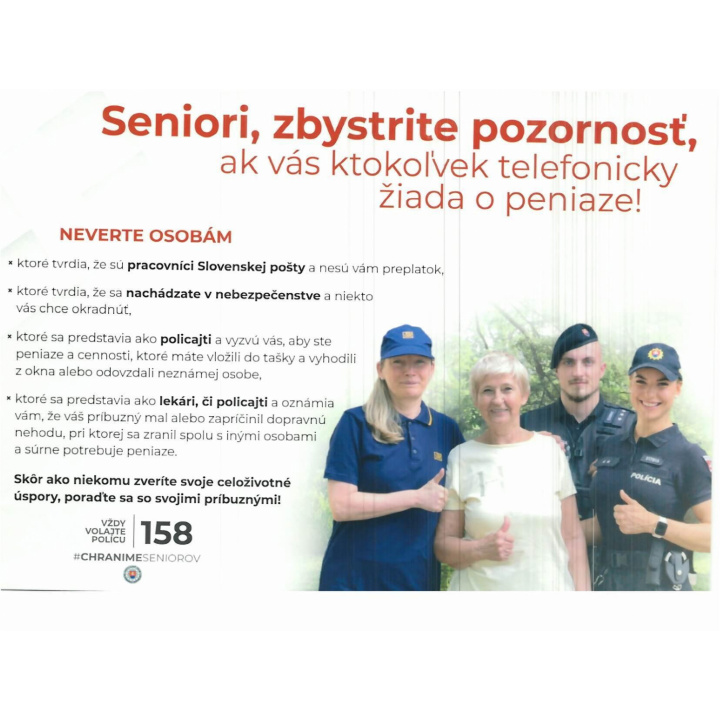 Seniori pozor!