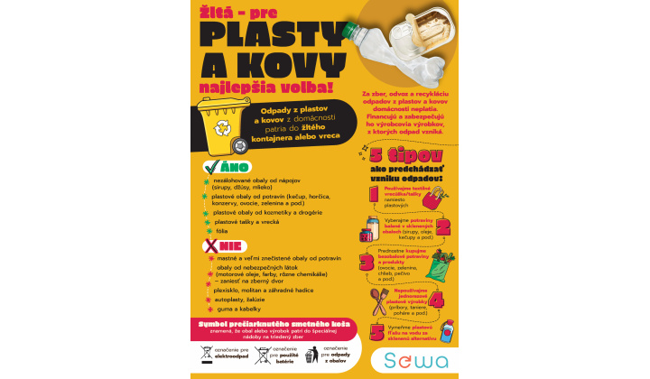 Žltá pre plasty a kovy