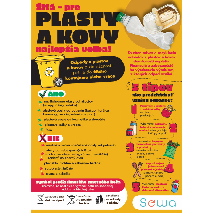 Žltá pre plasty a kovy